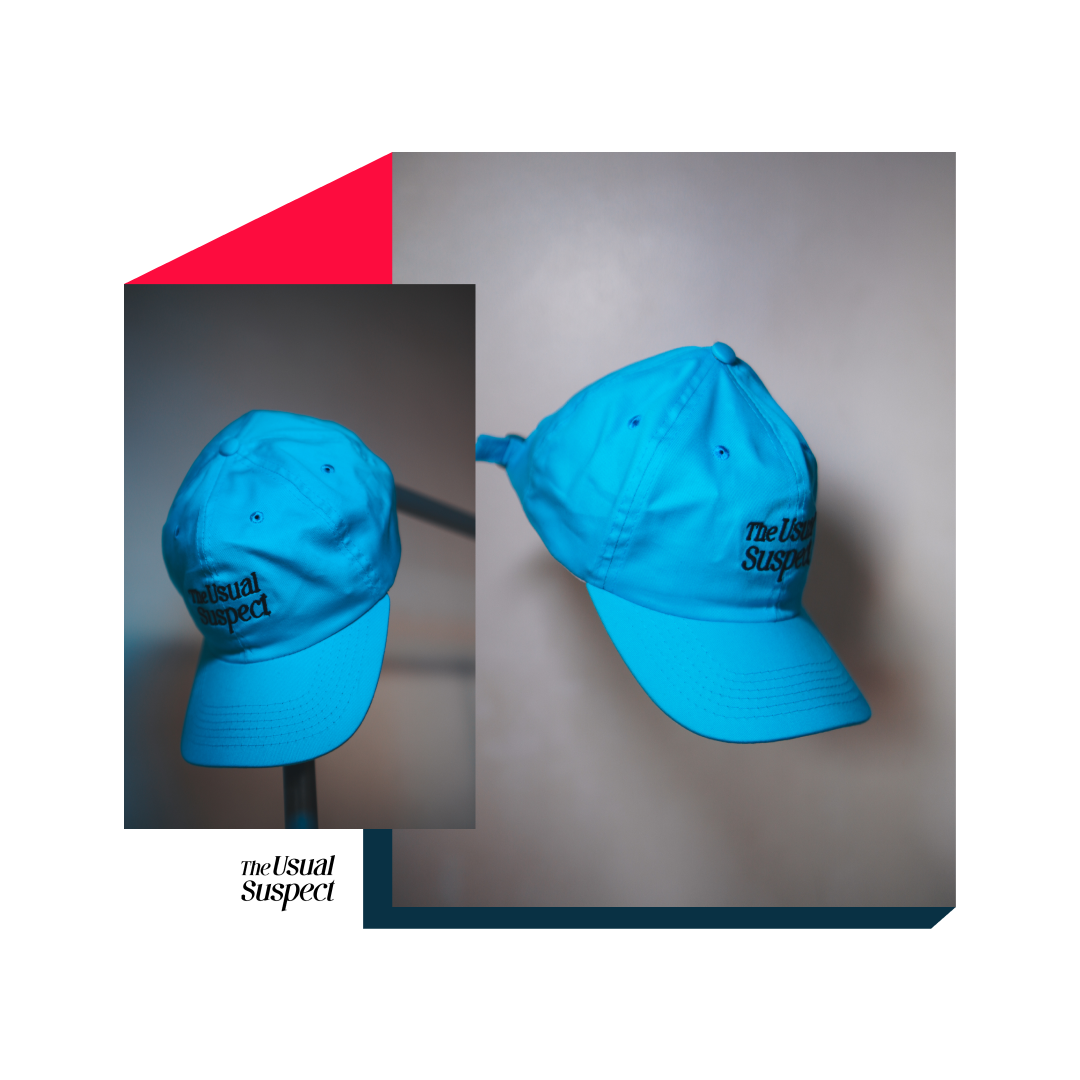 Typography Cap (Turquoise Blue)