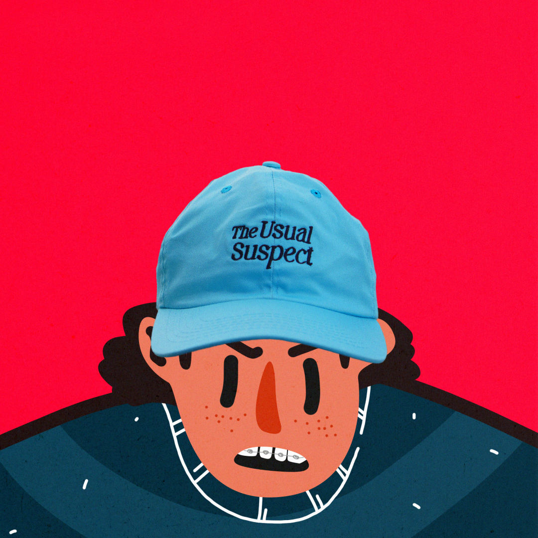 Typography Cap (Turquoise Blue)