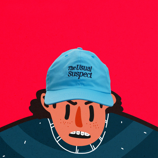 Typography Cap (Turquoise Blue)